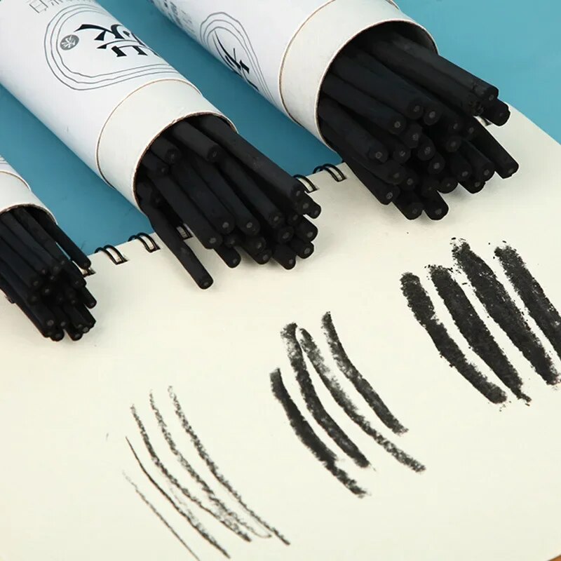 덩굴 숯 스틱, 버드 나무 전문 스케치 드로잉 숯 바 세트, 아티스트용 직경 2-9/5-7mm, 7-9mm, 25 개